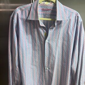 Robert Graham Blue and Red Patterned Shirt